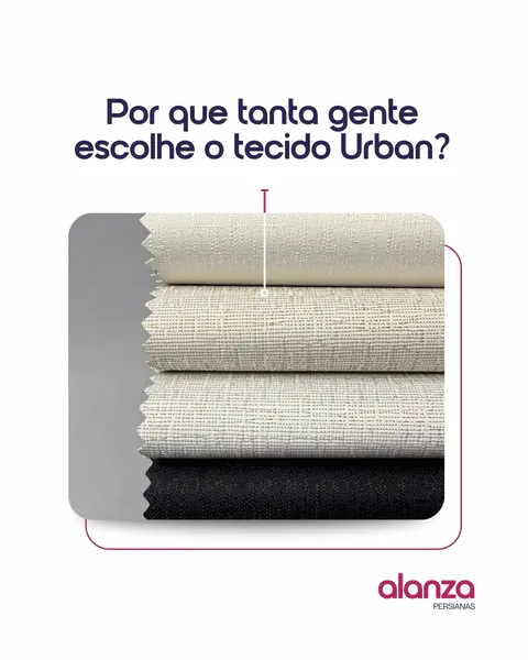 O tecido Urban tem um acabamento que deixa o ambiente mais equilibrado visualmente. A luz entra de forma mais suave,...