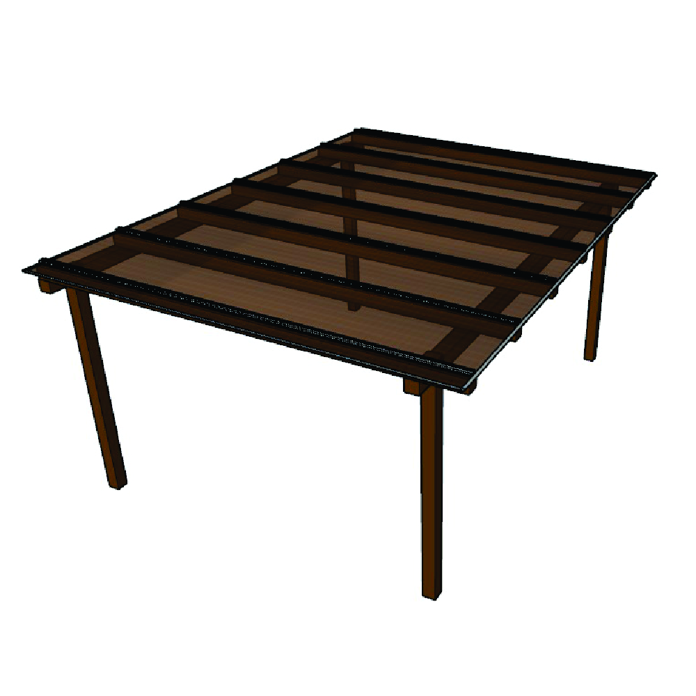 Kit Policarbonato Bronze 6mm 4,00m x 4,00m - Perfis Naturais
