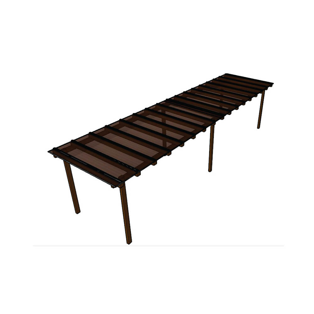 Kit Policarbonato Bronze 4mm 8,00m x 2,00m - Perfis Naturais