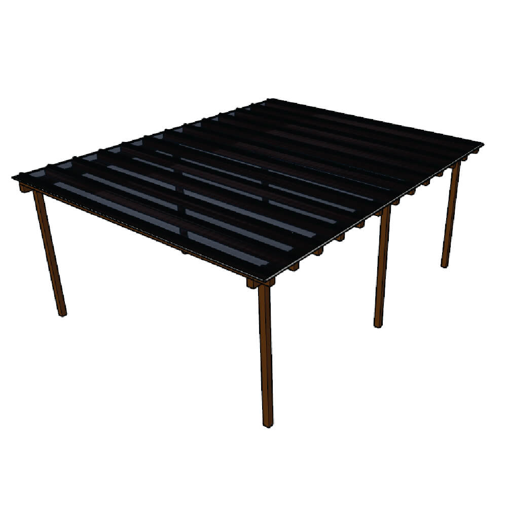 Kit Policarbonato Fume 4mm 6,00m x 4,00m - Perfis Naturais