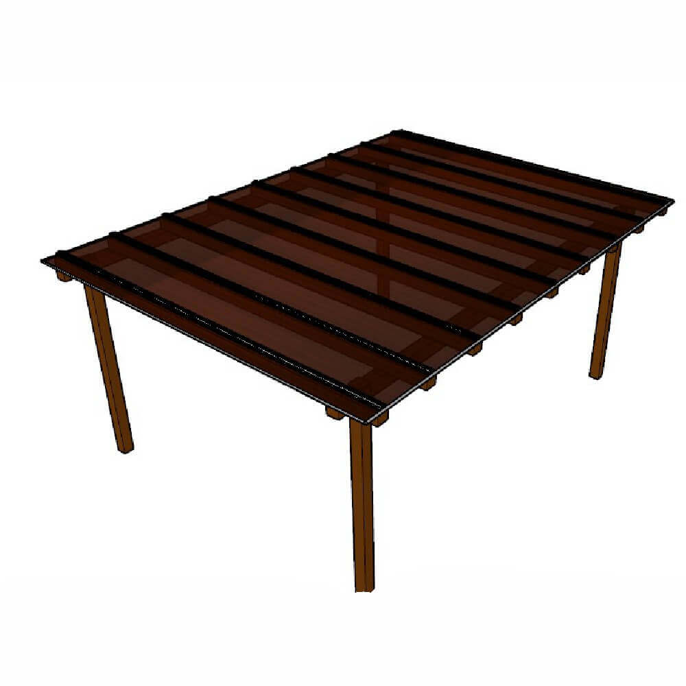 Kit Policarbonato Bronze 4mm 6,00m x 4,00m - Perfis Naturais