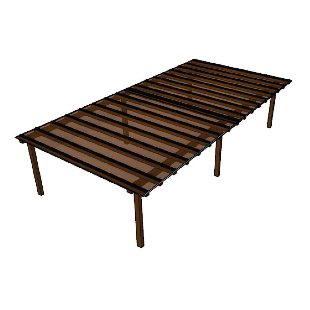 Kit Policarbonato Bronze 4mm 8,00m x 4,00m - Perfis Naturais
