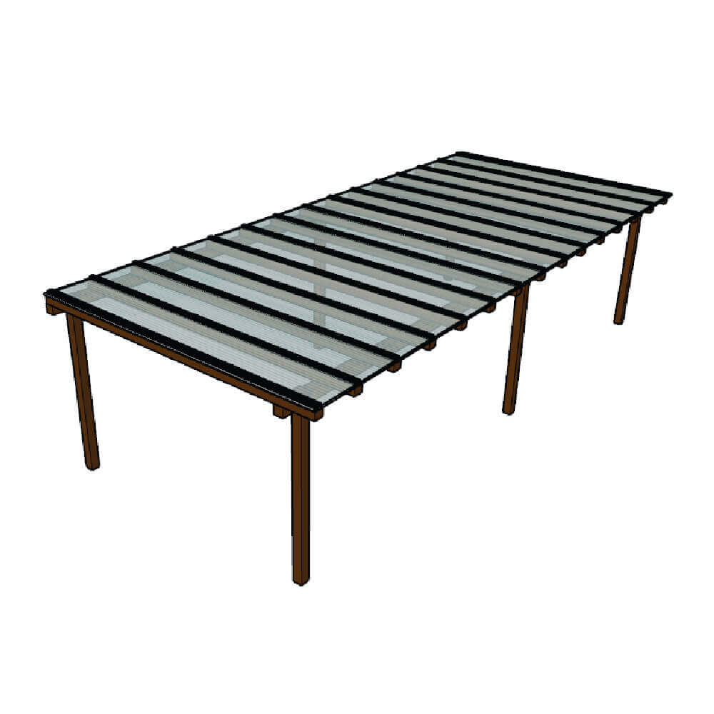 Kit Policarbonato Cristal 4mm 7,00m x 3,00m - Perfis Naturais