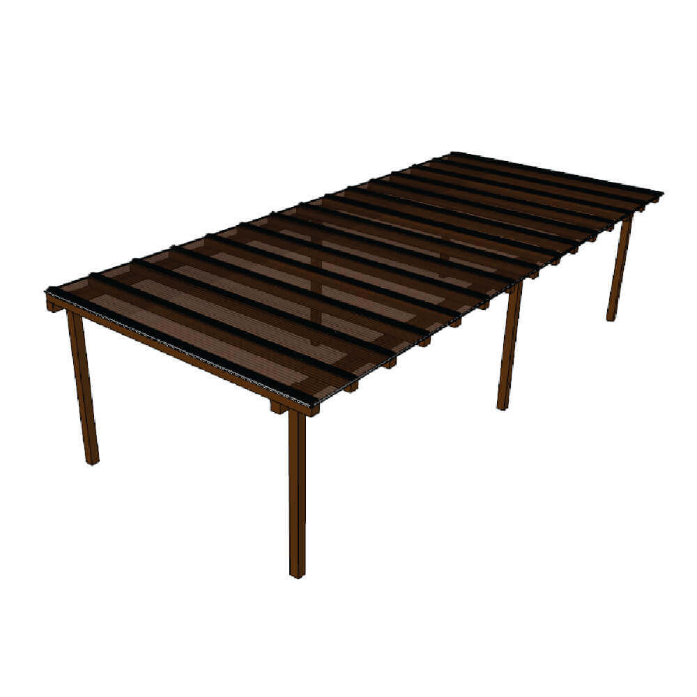 Kit Policarbonato Bronze 4mm 7,00m x 3,00m - Perfis Naturais