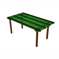 Kit Policarbonato Verde 6mm 2,00m x 6,00m - Perfis Naturais