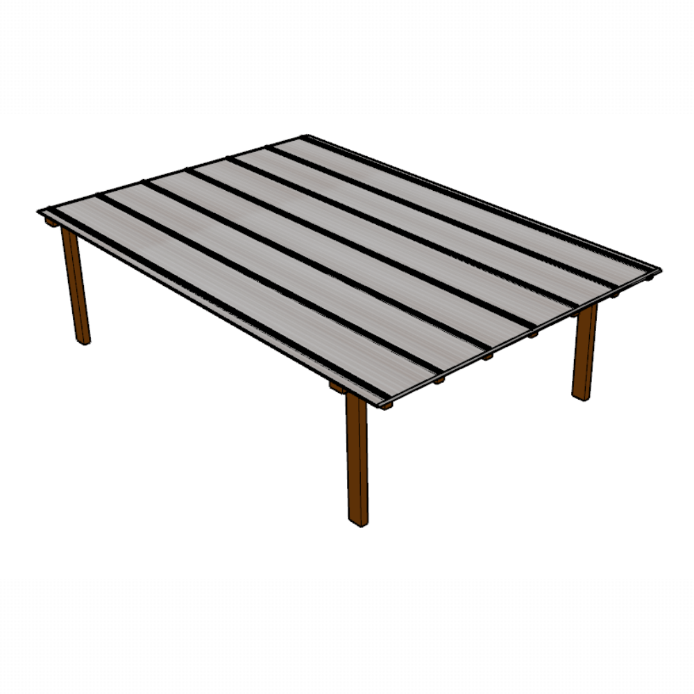Kit Policarbonato Branco 6mm 4,00m x 6,00m - Perfis Naturais