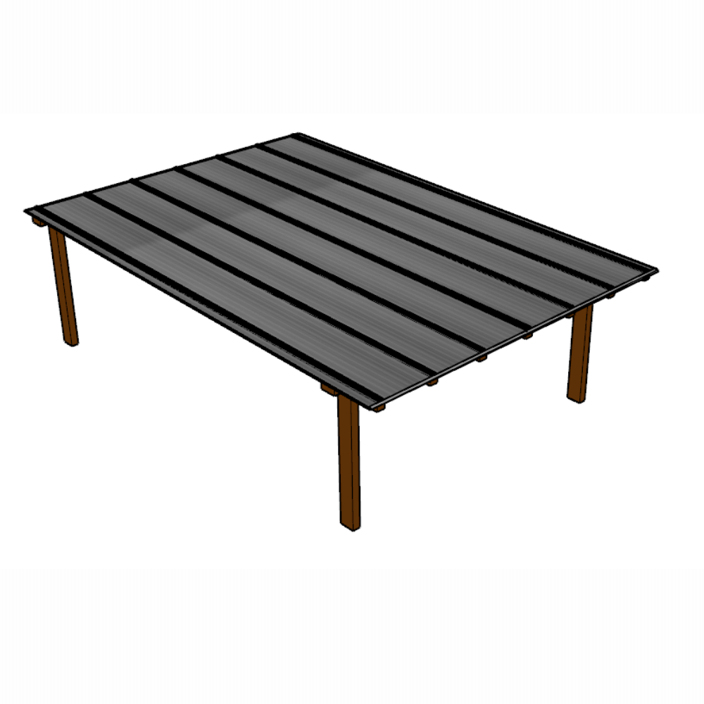 Kit Policarbonato Cinza Refletivo 6mm 4,00m x 6,00m - Perfis Naturais