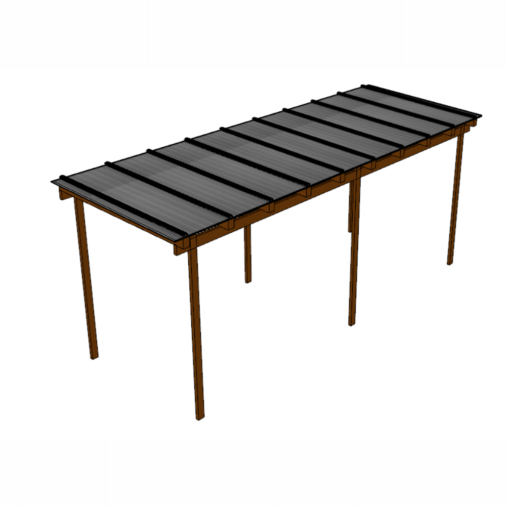 Kit Policarbonato Cinza Refletivo 6mm 6,00m x 2,00m - Perfis Naturais