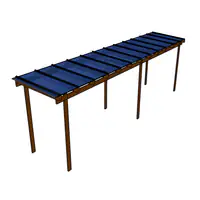 Kit Policarbonato Azul 6mm 8,00m x 1,50m - Perfis Naturais