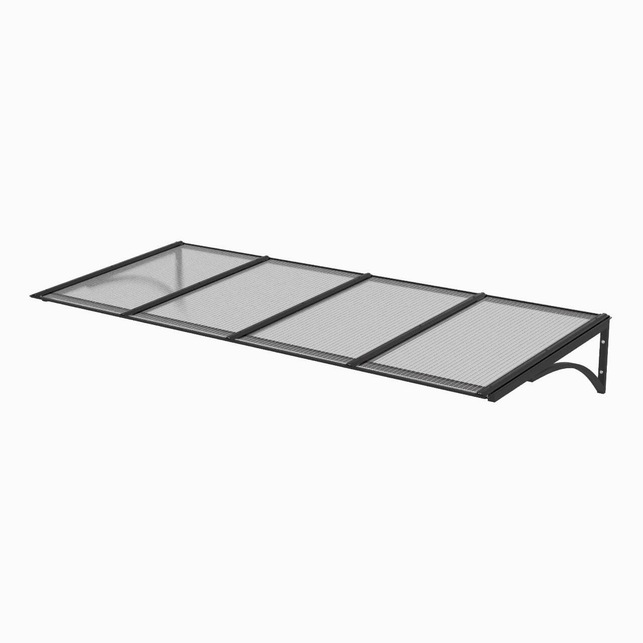 Foto: Toldo Fixo Policarbonato Alveolar Cristal - 1,50m x 1,00m - Estrutura Preta