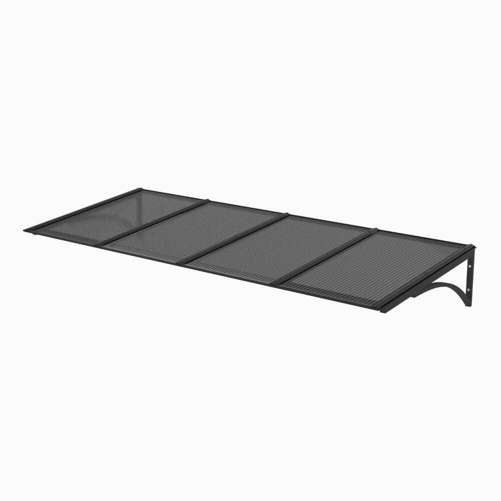 Foto: Toldo Fixo Policarbonato Alveolar Fume - 1,50m x 1,00m - Estrutura Preta