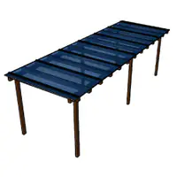 Kit Policarbonato Azul 6mm 6,00m x 1,00m - Perfis Naturais