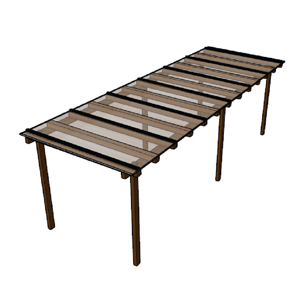 Kit Policarbonato Branco 6mm 6,00m x 1,00m - Perfis Naturais