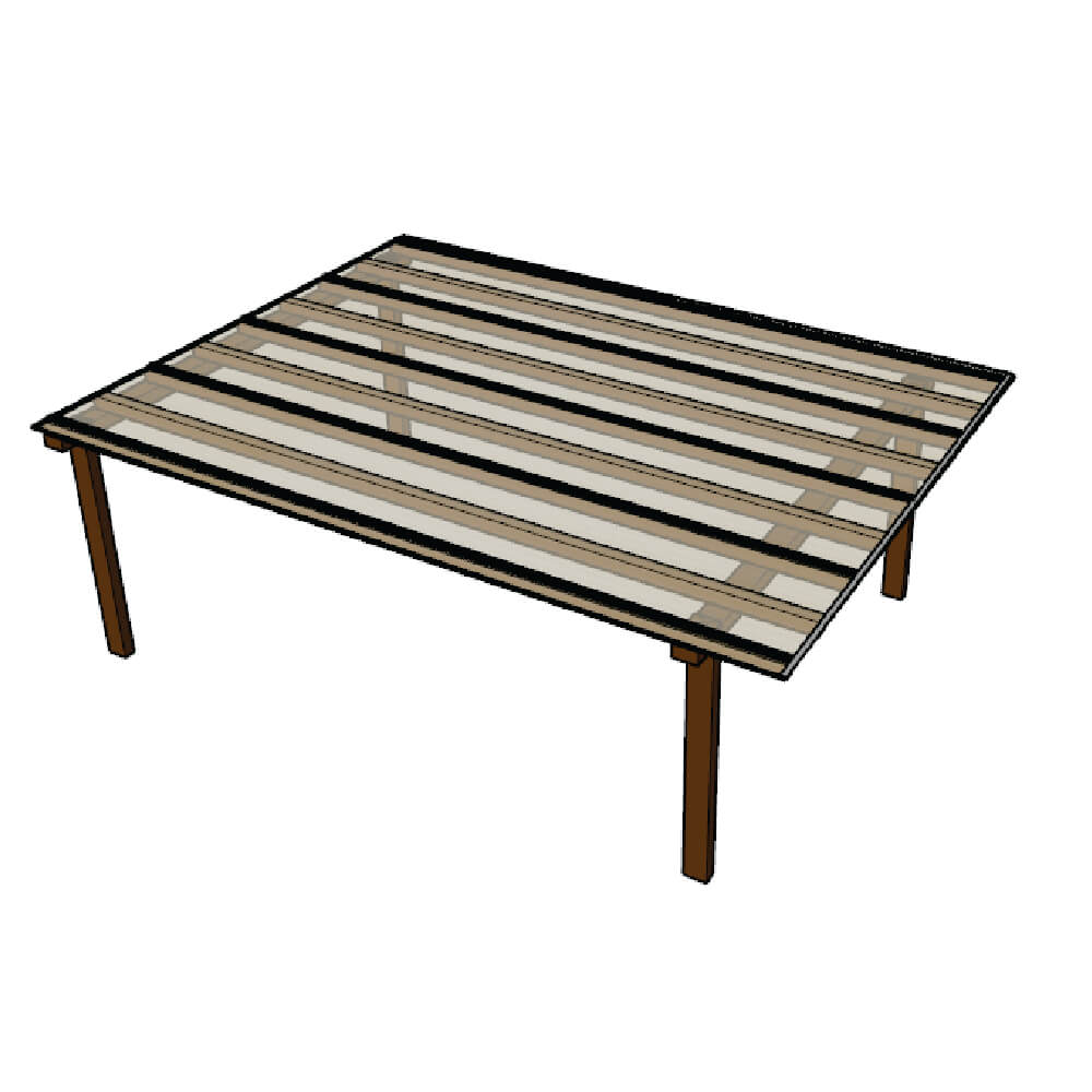 Kit Policarbonato Branco 6mm 4,00m x 4,00m - Perfis Naturais