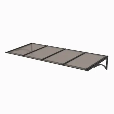 Toldo Fixo Policarbonato Alveolar Bronze - 2,00m x 1,00m - Estrutura Preta