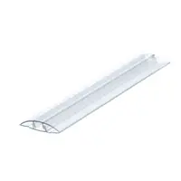 Perfil H de emenda em Policarbonato Cristal - 10mm - cortado c/ 3,00m p/ envio