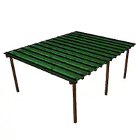 Kit Policarbonato Verde 4mm 5,00m x 6,00m - Perfis Naturais