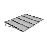 Toldo Fixo Policarbonato Alveolar Branco - 1,50m x 1,20m - Estrutura Branca