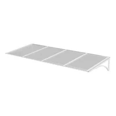 Toldo Fixo Policarbonato Alveolar Cristal - 2,00m x 1,00m - Estrutura Branca