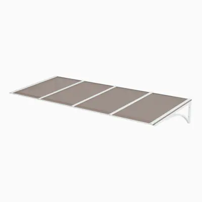 Toldo Fixo Policarbonato Alveolar Bronze - 1,50m x 1,20m - Estrutura Branca