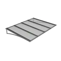 Toldo Fixo Policarbonato Alveolar Branco - 2,00m x 1,50m - Estrutura Branca