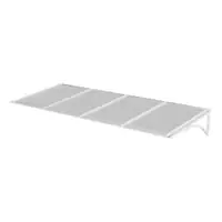 Toldo Fixo Policarbonato Alveolar Cristal - 2,00m x 1,50m - Estrutura Branca
