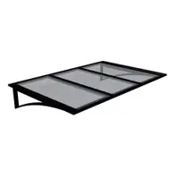 Toldo Fixo Policarbonato Alveolar Branco - 2,50m x 1,00m - Estrutura Preta