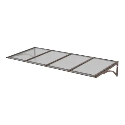 Toldo Fixo Policarbonato Alveolar Cristal - 1,50m x 1,00m - Estrutura Bronze