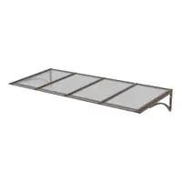 Toldo Fixo Policarbonato Alveolar Cristal - 1,50m x 1,20m - Estrutura Bronze