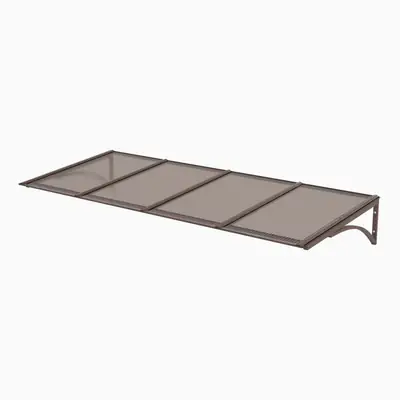 Toldo Fixo Policarbonato Alveolar Bronze - 2,50m x 1,00m - Estrutura Bronze