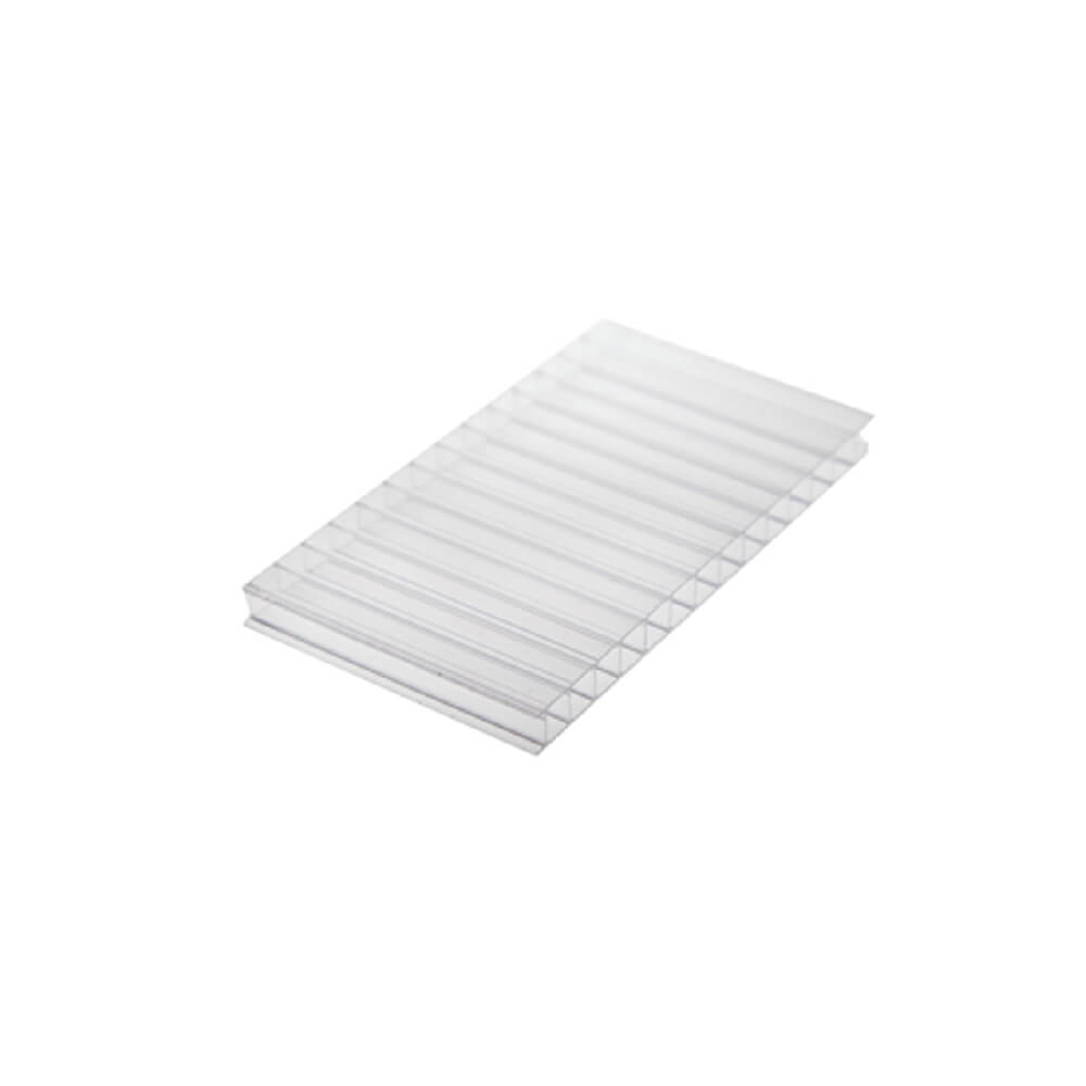 Chapa de Policarbonato Alveolar Cristal 10mm - 2,10m x 6,00m - cortado c/ 2m p/ envio