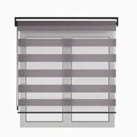 Persiana Double Vision Grafite 2,20m x 1,75m c/ acabamento preto