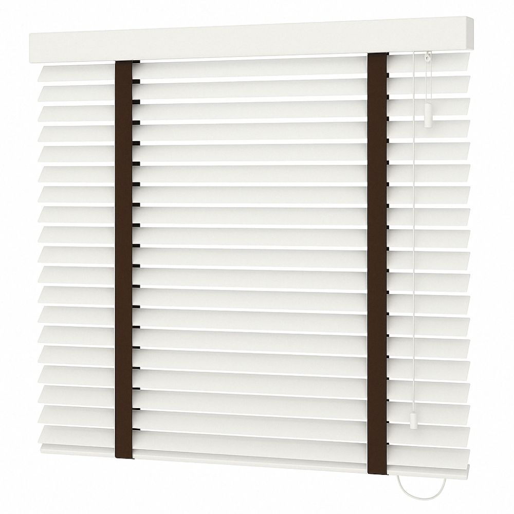 Foto: Persiana Horizontal Alumínio 50mm Branca Fita Marrom - sob medida