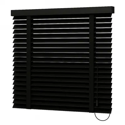 Foto: Persiana Horizontal 50mm Alumínio Preta Com Fita - sob medida
