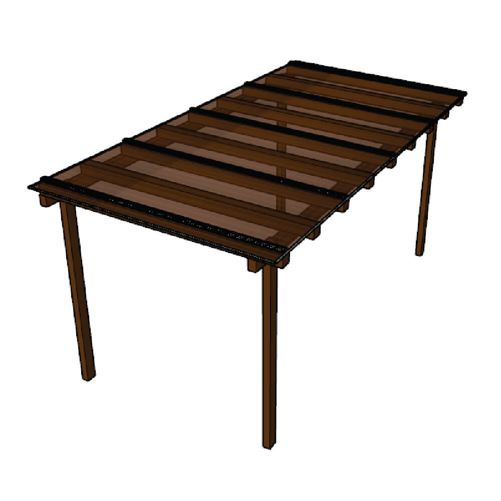 Foto: Kit Policarbonato Bronze 4mm 4,00m x 1,50m - Perfis Pretos