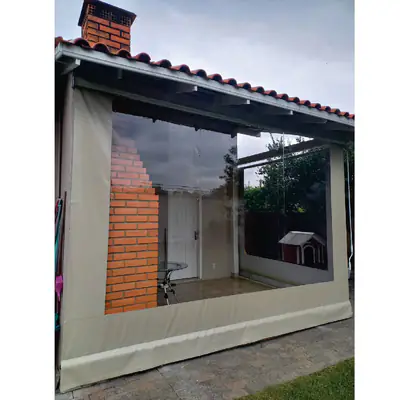 Toldo Cortina Bege Com  Visor - kit completo - 1m2