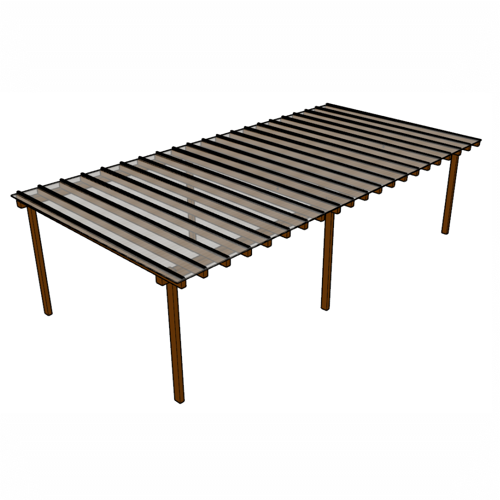 Kit Policarbonato Cristal 10mm 4,00m x 6,00m - Perfis Naturais