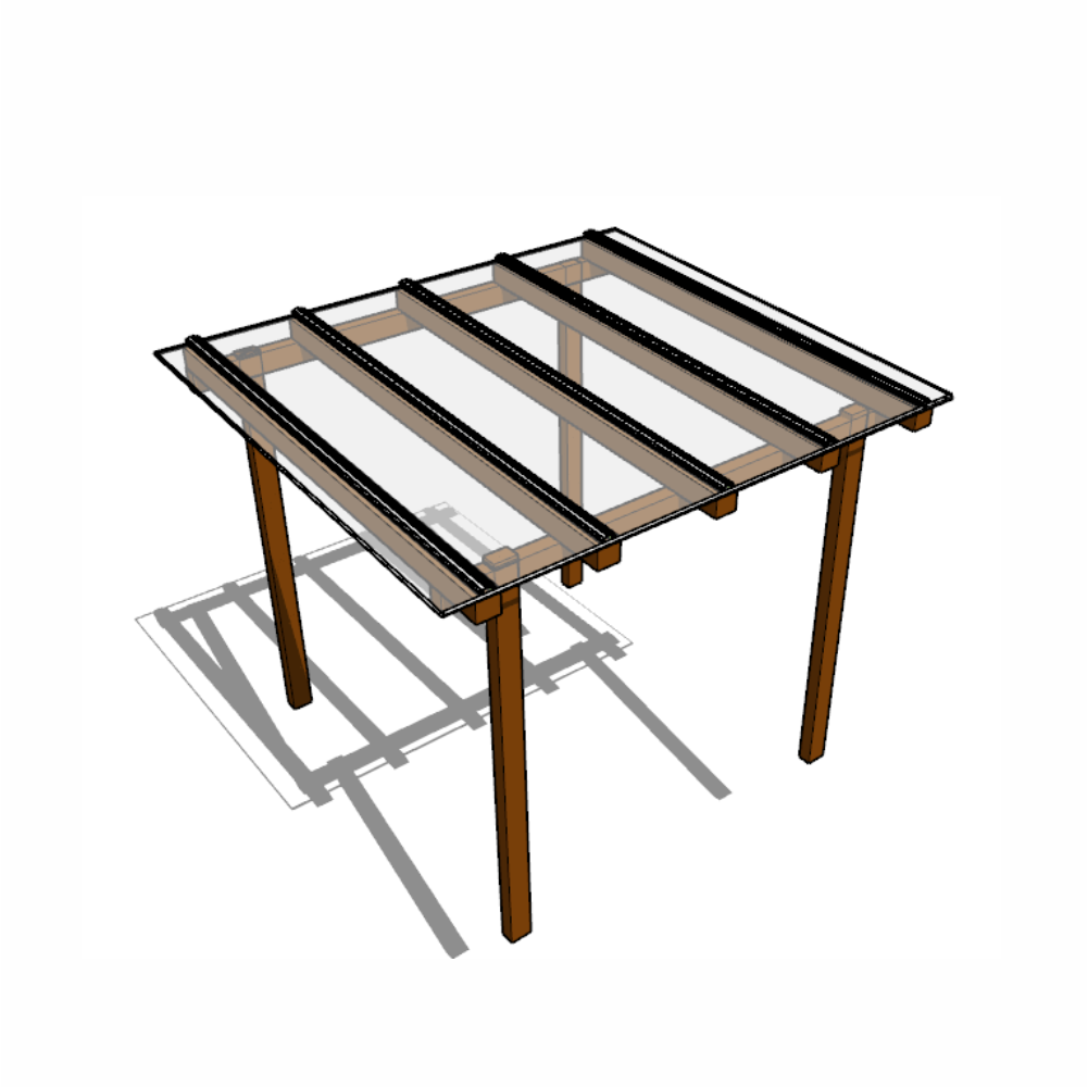 Foto: Kit Policarbonato Cristal 3mm 3,00m x 2,00m - Perfis Pretos