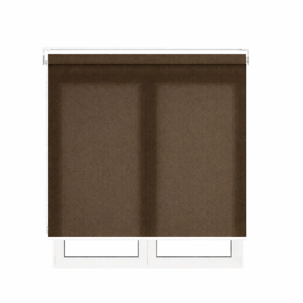 Foto: Persiana Rolo Tela Solar 3% Marrom Café 1,84m x 2,25m c/ acabamento preto