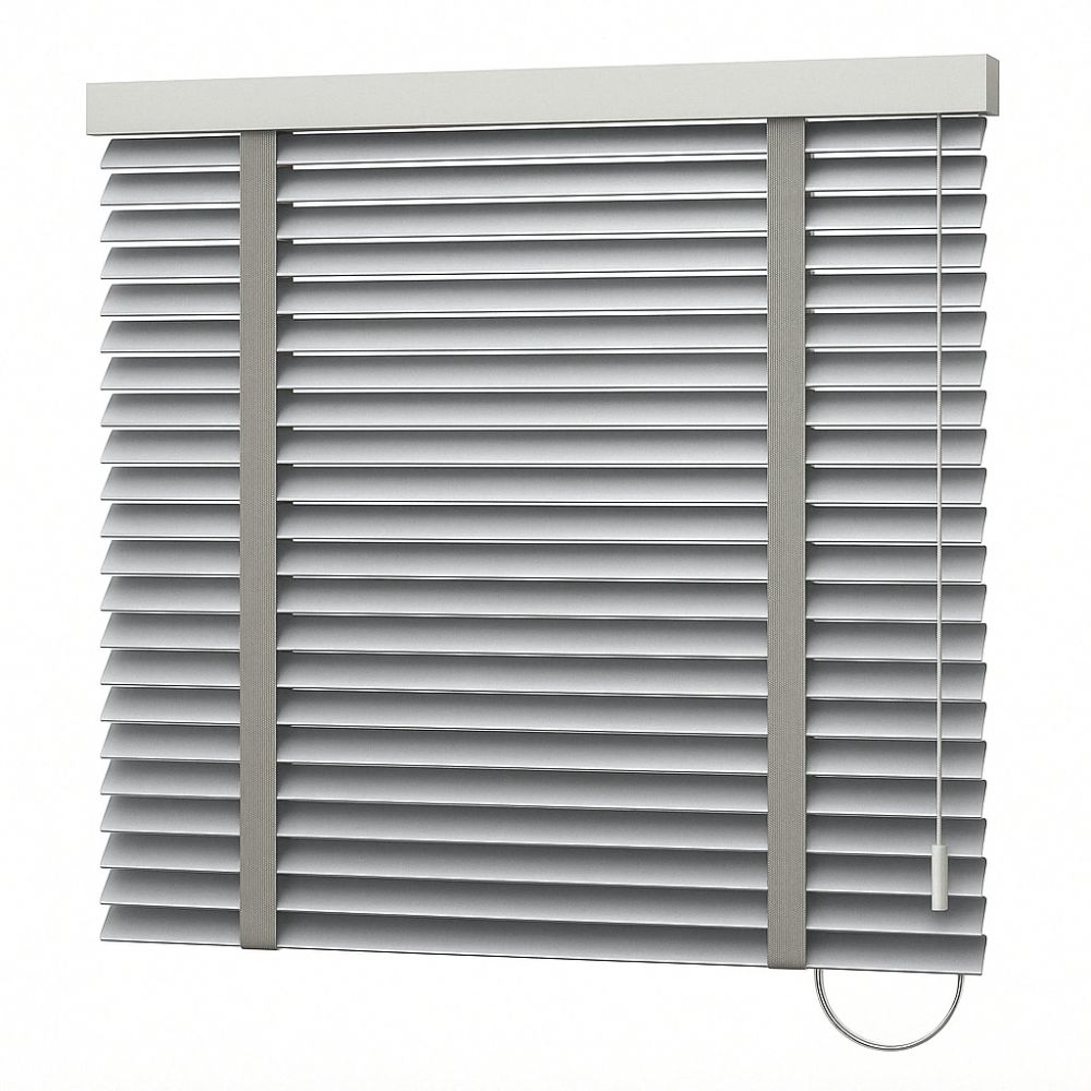 Foto: Persiana Horizontal 50mm Alumínio Prata Com Fita Cinza 1,49m x 2,25m