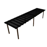 Kit Policarbonato Fume 4mm 8,00m X 3,00m - Perfis Pretos