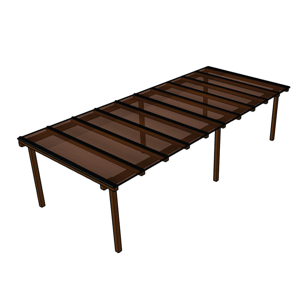 kit Policarbonato Bronze 6mm 5,00m x 3,00m - Perfis Bronze