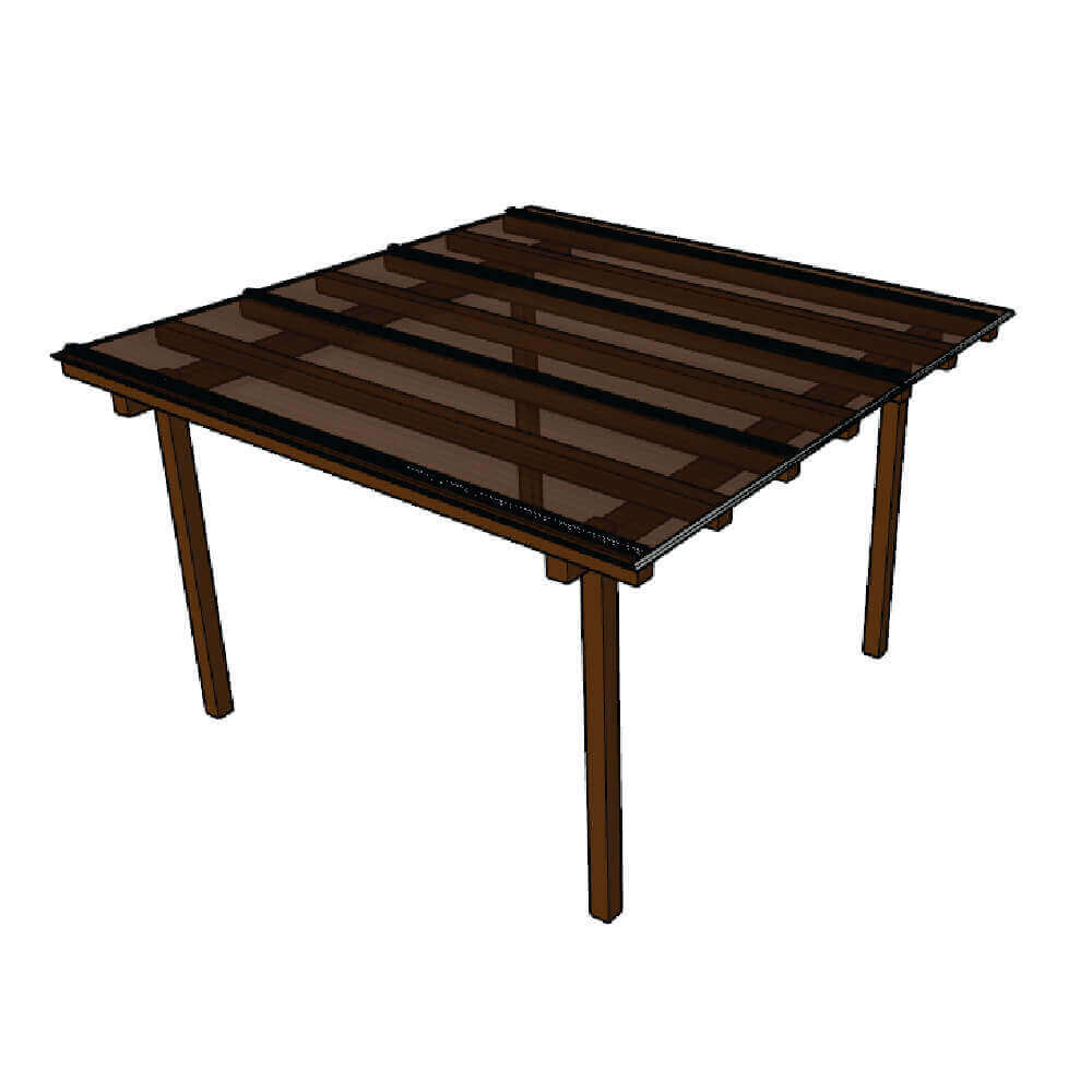 kit Policarbonato Bronze 4mm 3,00m x 2,00m - Perfis Bronze