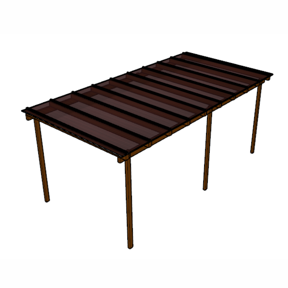 Kit Policarbonato Bronze 6mm 6,00m x 3,00m - Perfis Bronze