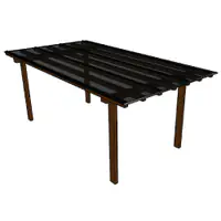 Kit Policarbonato Fume 4mm 3,00m x 6,00m - Perfis Pretos