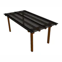 Kit Policarbonato Fume 4mm 2,00m x 4,00m - Perfis Preto