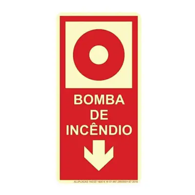 Placa E3 - Bomba de Incêndio 10cm x 20cm