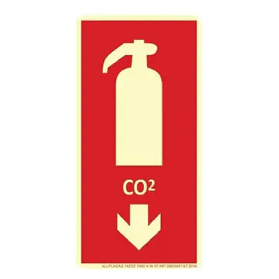 Placa E5 - Extintor CO2 10cm x 20cm