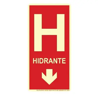 Placa E8 - Sinalização Hidrante 10cm x 20cm