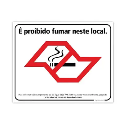 Placa Sinalização Perigo Proibido Fumar Neste Local - 40x40